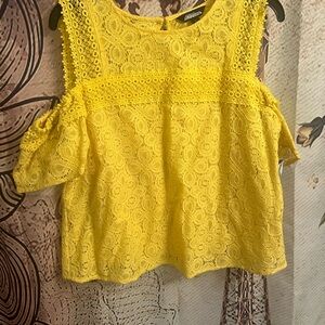 Project RUNWAY Yellow Floral Lace Blouse
